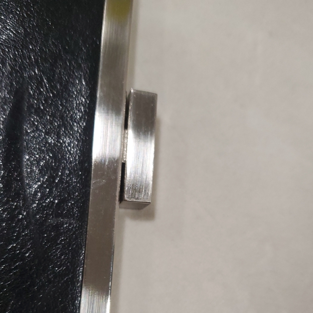 HOBO Black Leather Clutch with Silver Frame - Picture 4 of 8